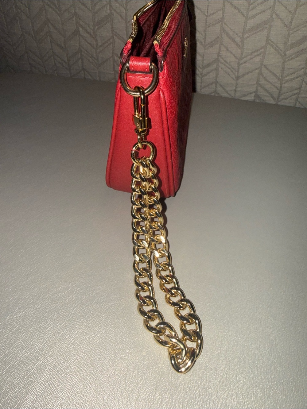 Coach 1941 Red Embossed Leather Nolita 19 Crossbody/Wristlet - Picture 6 of 8
